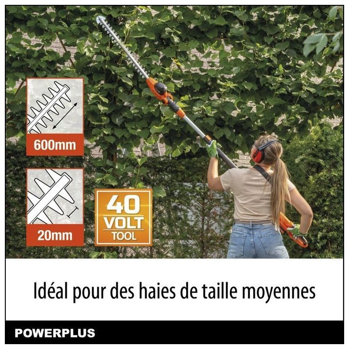 Dual Power Taille-Haie Batterie POWDPG75380 - 40 V, sans Batterie ni C