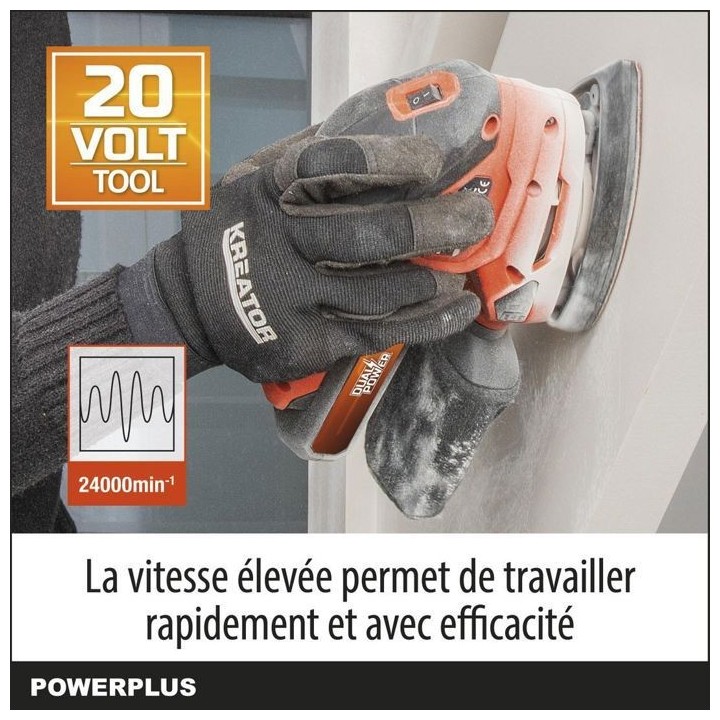 Ponceuse multi sans fil 20V + 1x abrasif 80G - DUAL POWER POWDP50200 -