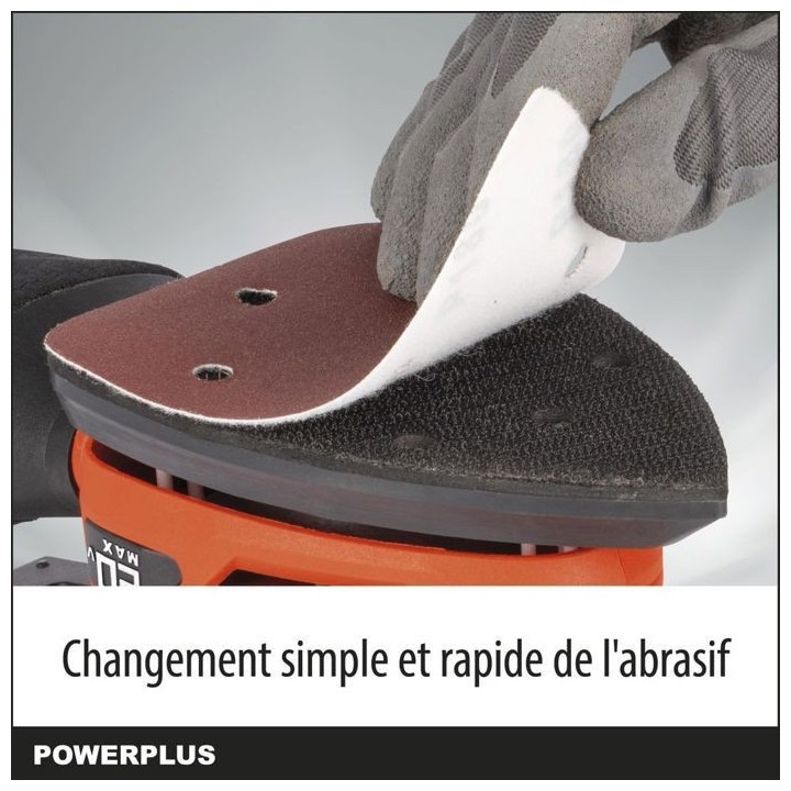 Ponceuse multi sans fil 20V + 1x abrasif 80G - DUAL POWER POWDP50200 -