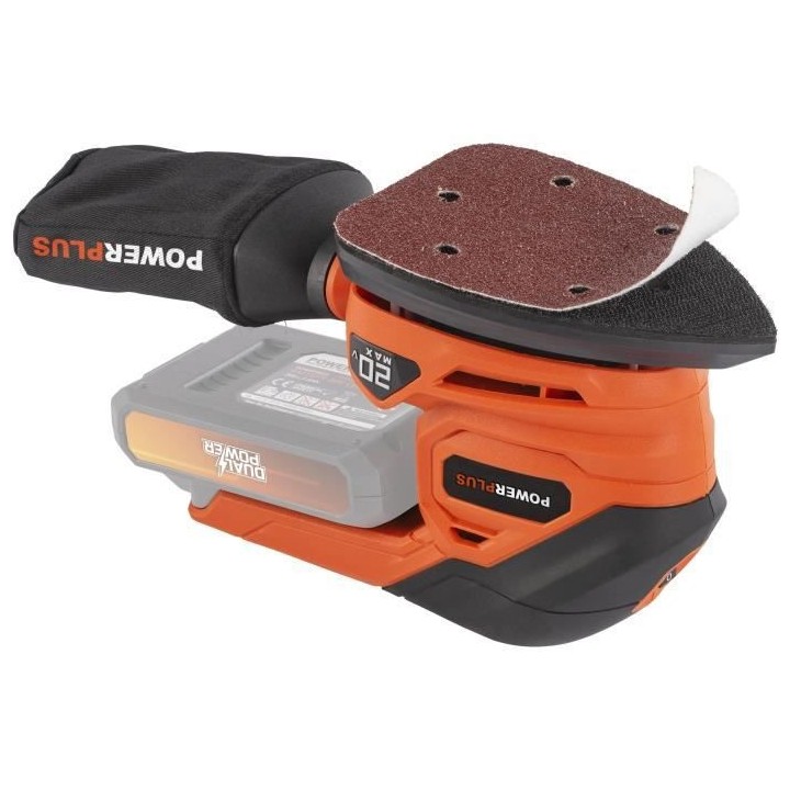 Ponceuse multi sans fil 20V + 1x abrasif 80G - DUAL POWER POWDP50200 -
