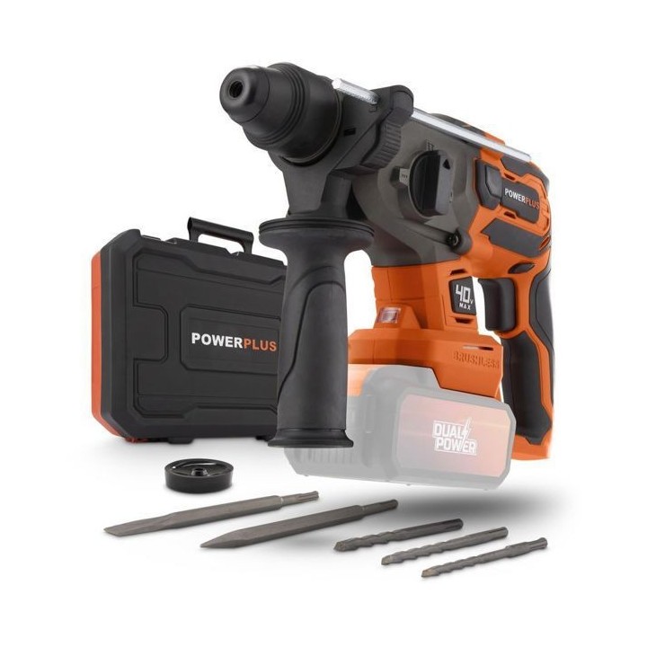Marteau perforateur sans fil 40V 5J SDS-Plus BRUSHLESS + 5 accessoires