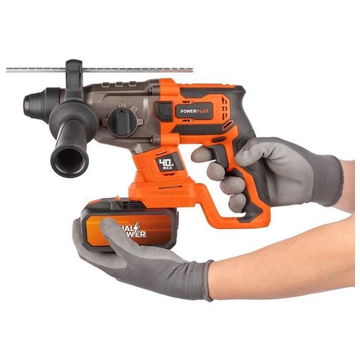 Marteau perforateur sans fil 40V 5J SDS-Plus BRUSHLESS + 5 accessoires