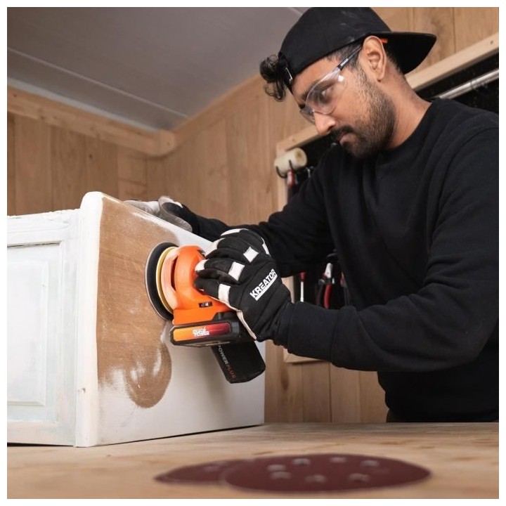 Ponceuse excentrique sans fil 20V Ø125 + 1x abrasif G80 - DUAL POWER