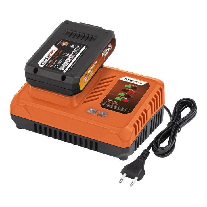 Pack batterie + chargeur 20V Dual Power POWDP9063 - Chargeur rapide 4