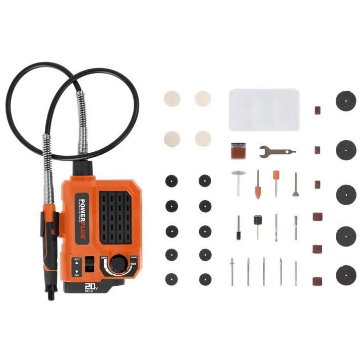 Outil multifonctions rotatif sans fil 20V + 40 Accessoires - DUAL POWE