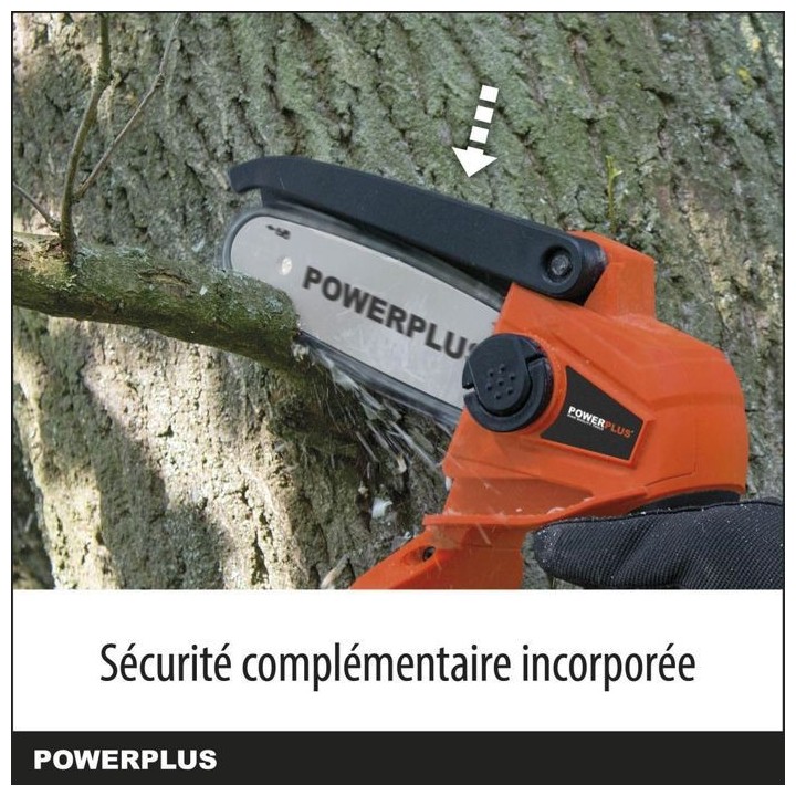 Powerplus Dual Power Tronçonneuse a Batterie POWDPG7572, 20 V, Guide
