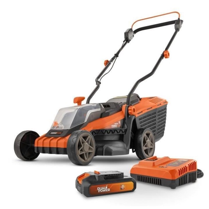 Dual Power Tondeuse Batterie POWDPGLWS1 - Tondeuse a Gazon de 20 V, 34