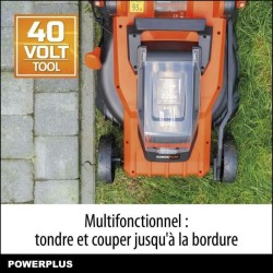 Powerplus Dual Power Tondeuse Gazon Batterie POWDPGLWS2 - Tondeuse a Gazon de 40 V, 420 mm Ø, Batterie et Chargeur inclus