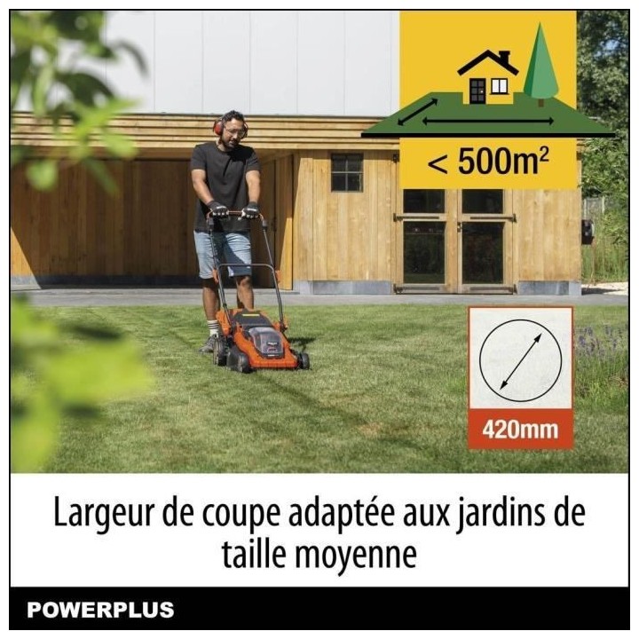 Powerplus Dual Power Tondeuse Gazon Batterie POWDPGLWS2 - Tondeuse a G