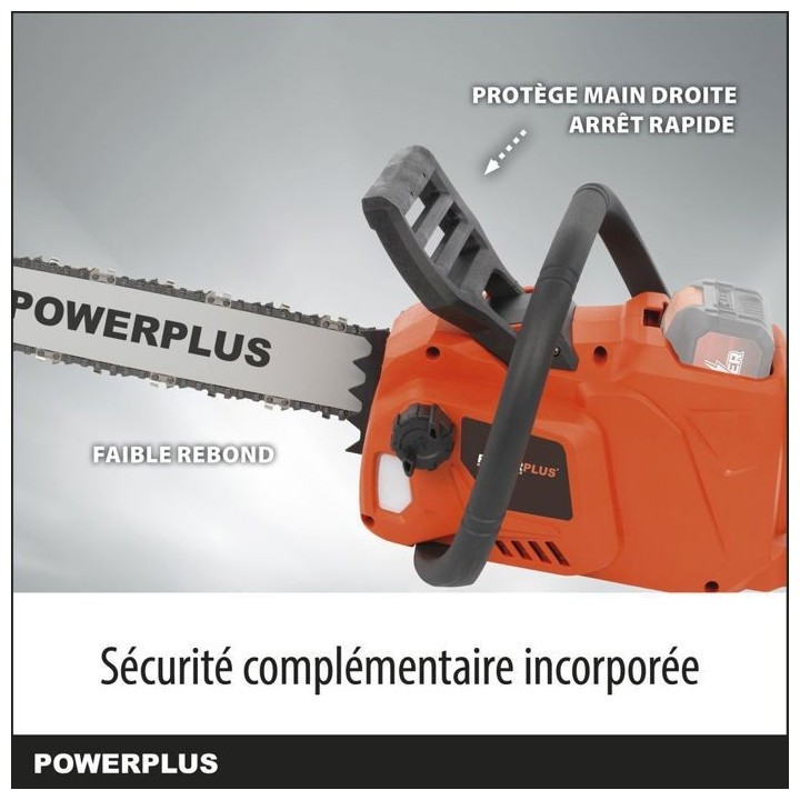 Powerplus Dual Power Tronçonneuse a Batterie POWDPGSET33 - 40 V,Guide