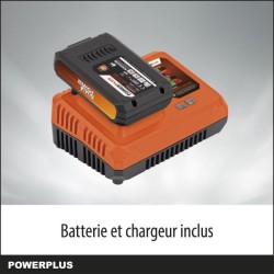 Powerplus Dual Power Tronçonneuse a Batterie POWDPGSET33 - 40 V,Guide de 350 mm, Batterie et Chargeur Inclus