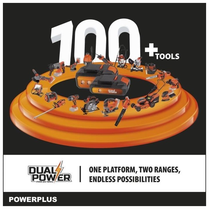Powerplus Dual Power Tronçonneuse Téléscopique a Batterie POWDPGSET