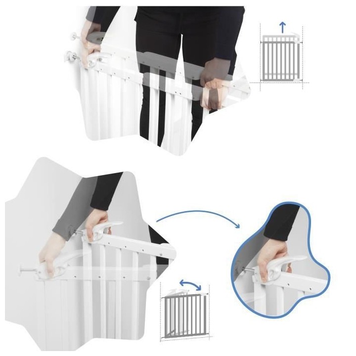 Badabulle Barriere de sécurité extensible Deco Pop Blanc 63-106 cm