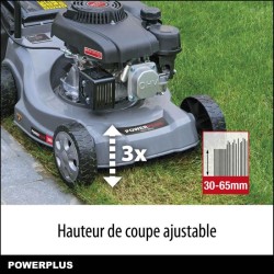 Powerplus Tondeuse a Gazon Thermique POWEG63732 - avec 390 mm Ø, 132 cc, Tondeuse sans Fil Gazon, avec Ramassage et Éjection A