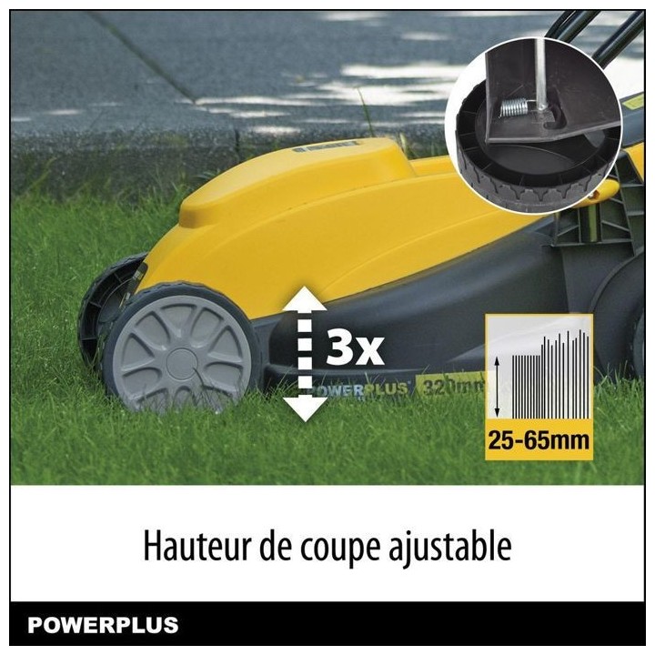 Powerplus Tondeuse Gazon et Coupe-Bordure Électrique POWXG6212T - Ton
