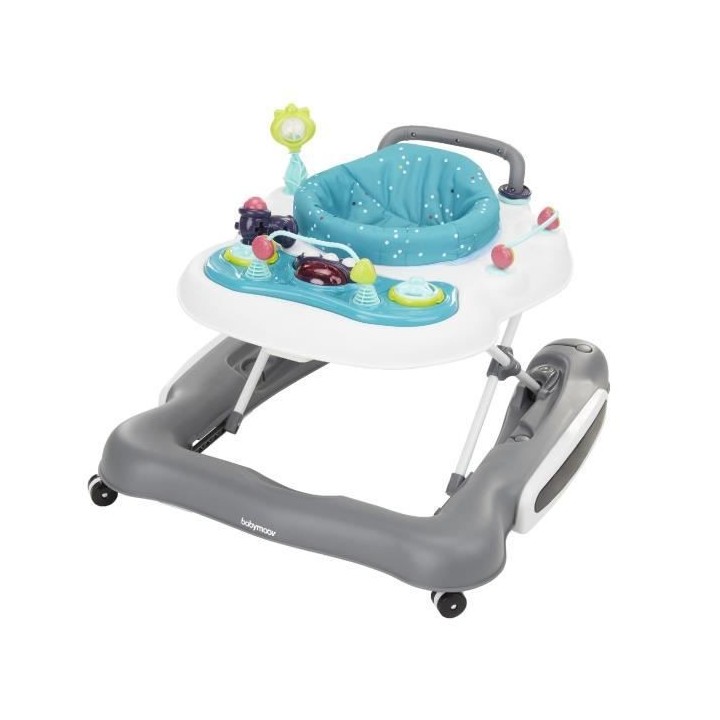 BABYMOOV Trotteur 5 en 1 - Sons et lumieres - 4 roues - Avec freins