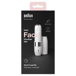 Braun Face Mini FS1000 Rasoir Visage éléctrique pour femme - Doux pour la peau - Fonction Smart Light - Blanc