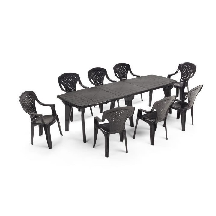 Lot de 4 Fauteuils de jardin monobloc empilable Capri - 56 x 58 x 90 c