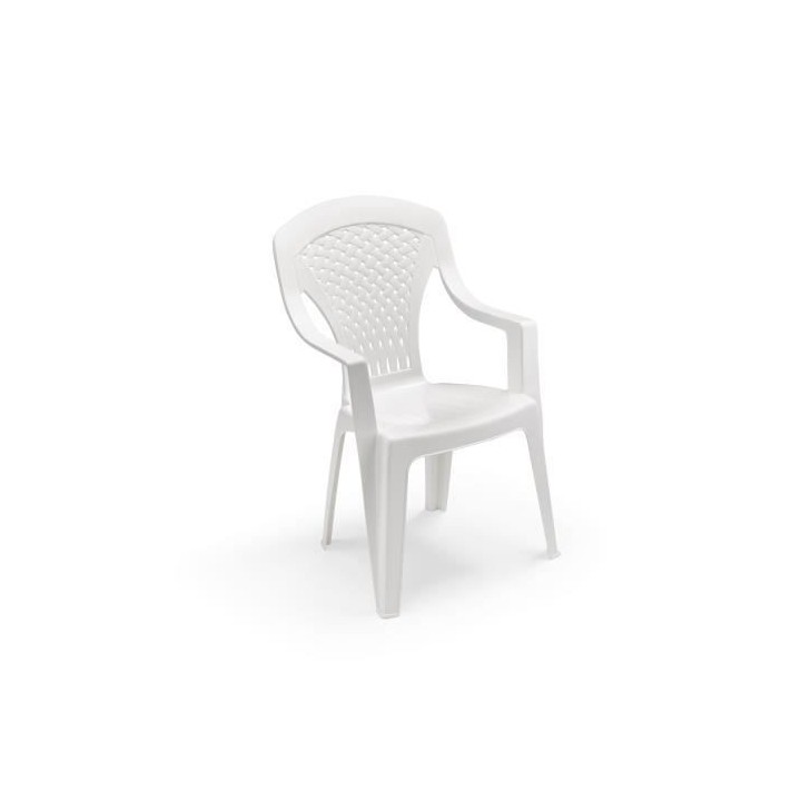 Lot de 4 Fauteuils de jardin monobloc empilable Capri - 56 x 58 x 90 c
