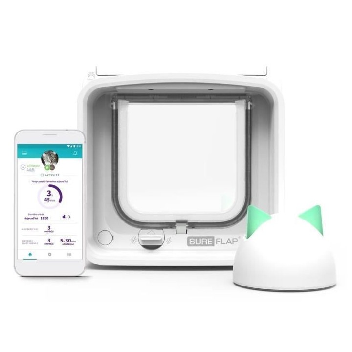 SUREFLAP Chatiere a Puce électronique Connecté - Blanc - 142 mm x 12