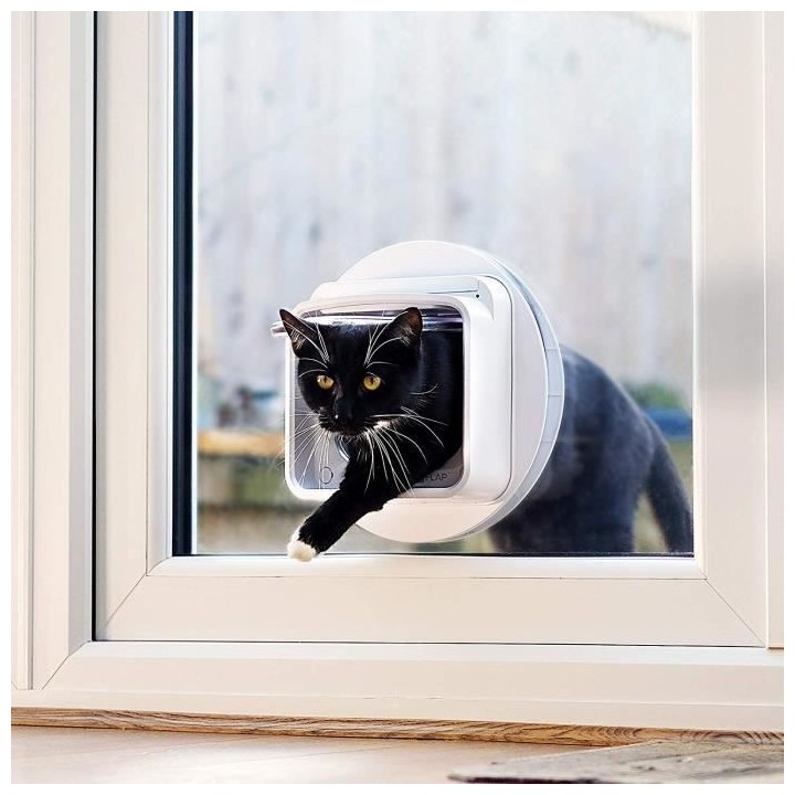 SUREFLAP Chatiere a Puce électronique Connecté - Blanc - 142 mm x 12