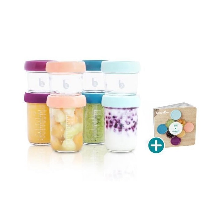 Babymoov Babybols en verre - Multiset - Pots de conservation hermétiq