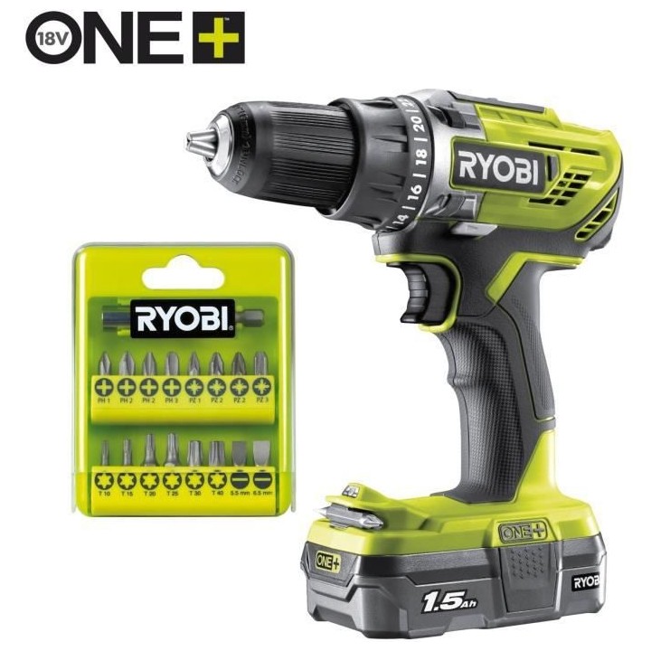 RYOBI Perceuse-visseuse 18V 50 Nm - 2 vitesses - Livrée avec 1 batter