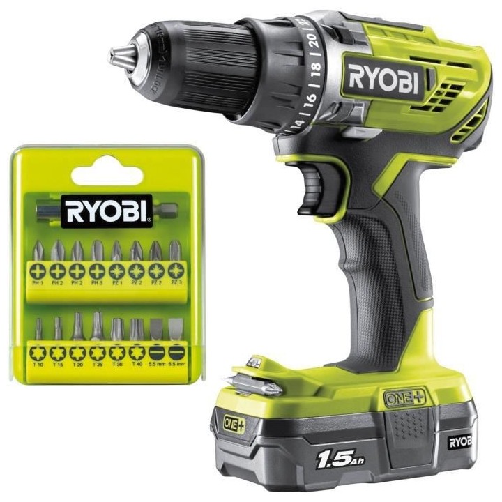 RYOBI Perceuse-visseuse 18V 50 Nm - 2 vitesses - Livrée avec 1 batter