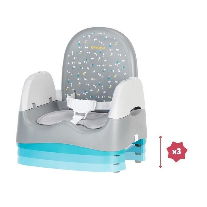 Badabulle Rehausseur de Chaise Home and Go, 6 - 36 mois, Grey