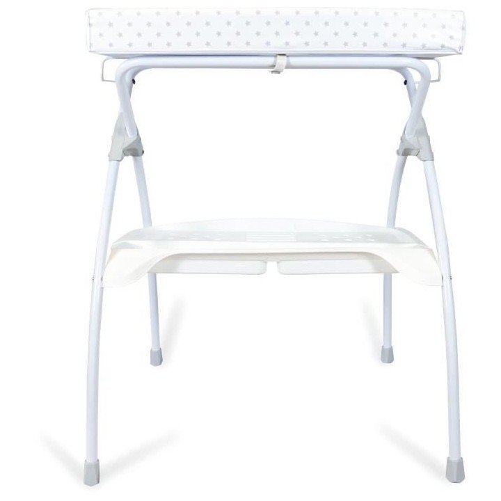 Table a langer MOON avec plan a langer - Matiere PVC - Etoile grise -