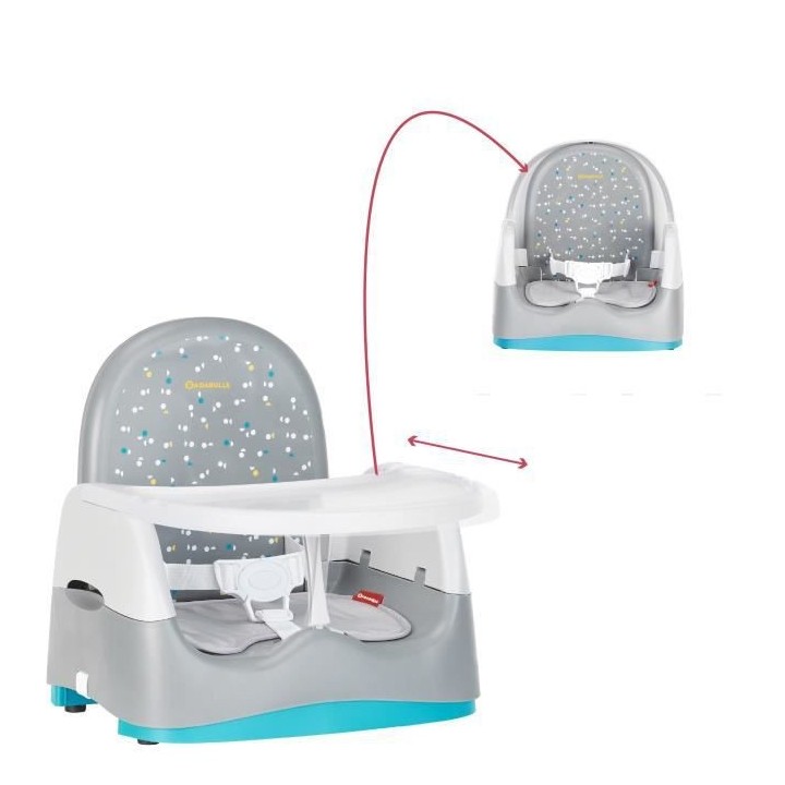 Badabulle Rehausseur de Chaise Home and Go, 6 - 36 mois, Grey