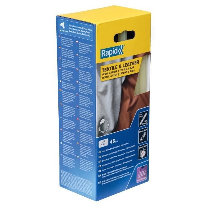 Rapid Bâtons de colle Textiles & Cuir 12 mm