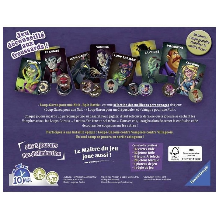 Loup-Garou pour une Nuit - Epic Battle - Ravensburger - Jeu d'ambiance