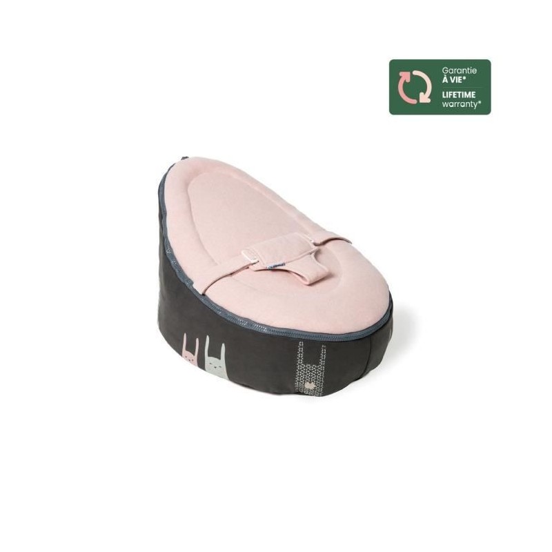 Babymoov Doomoo Nid - Transat bébé - Pouf Evolutif & Multifonctions des la Naissance - Rabbit Pink