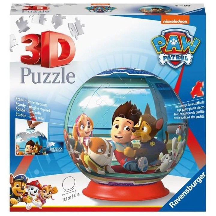 PAT' PATROUILLE Puzzle 3D Ball 72 pieces - Ravensburger - Puzzle enfan