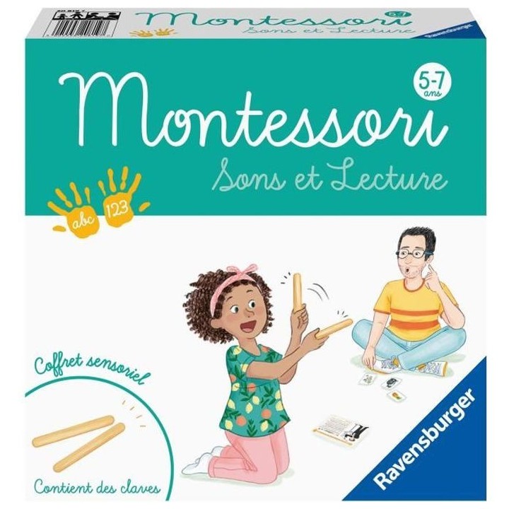 MONTESSORI - Sons et lecture - Coffret sensoriel - Apprentissage des s