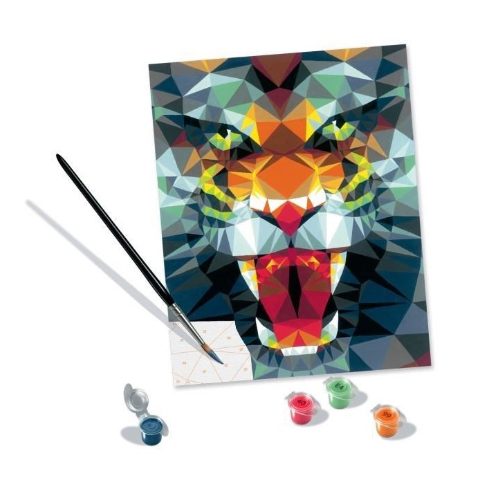 CreArt 24x30 cm- Polygon Tiger -4005556235148 - Ravensburger