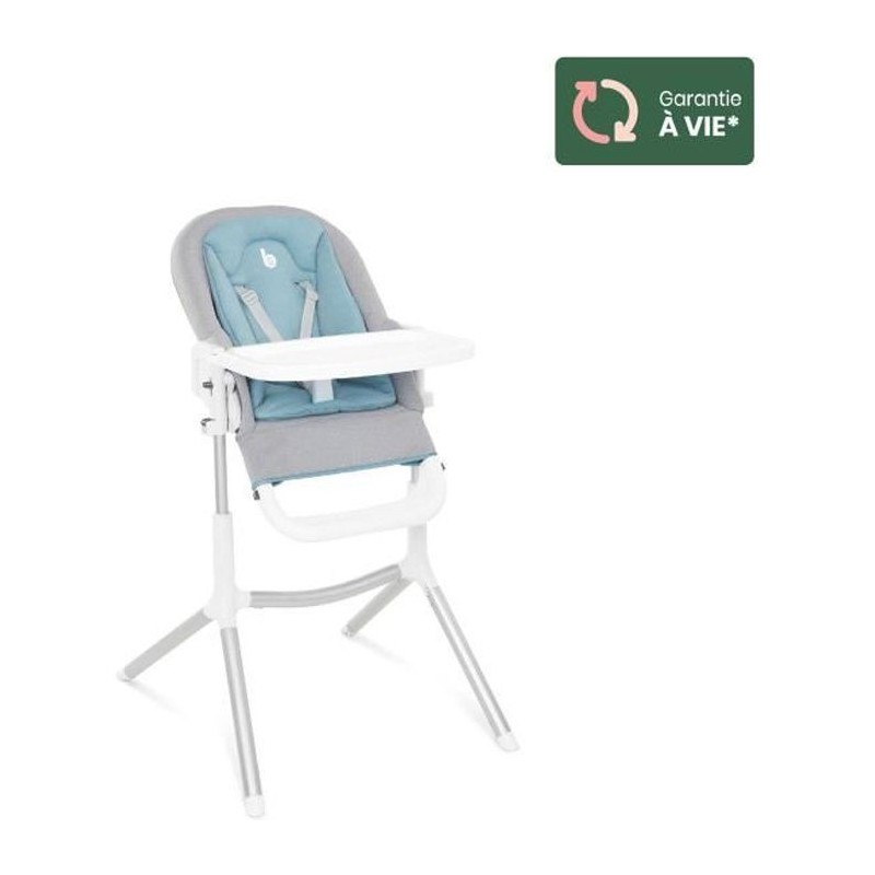 Babymoov Chaise Haute Slick 2 en 1 - Transat avec Réducteur nouveau-né - Tablette ouverture latérale - 2 roues