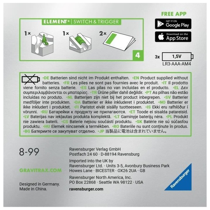 Gravitrax POWER - Eléments Switch & Trigger -4005556262144 - Ravensbu