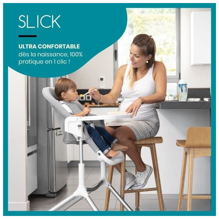 Babymoov Chaise Haute Slick 2 en 1 - Transat avec Réducteur nouveau-n