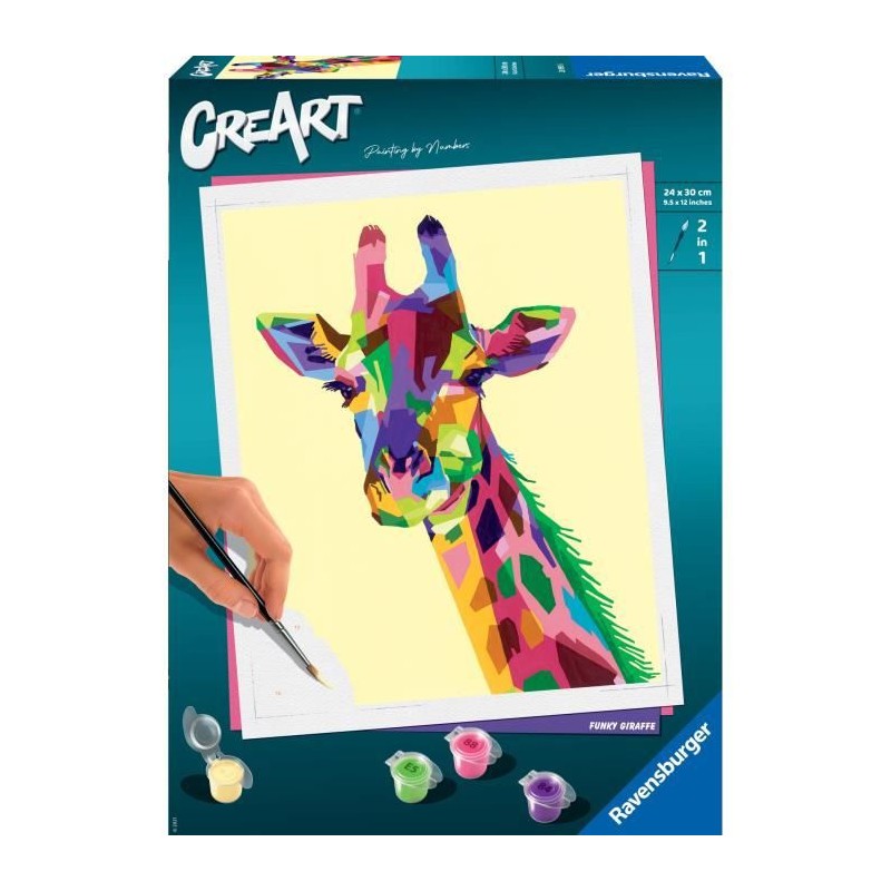 CreArt - grand - Girafe - Ravensburger - Coffret complet - Peinture au numéro Adulte - Des 12 ans