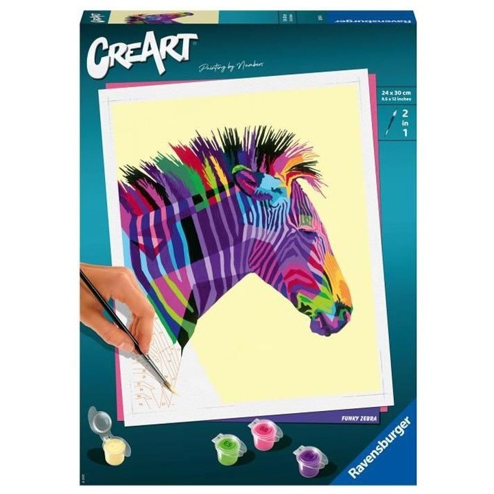 CreArt - grand - Zebre - Ravensburger - Coffret complet - Peinture au
