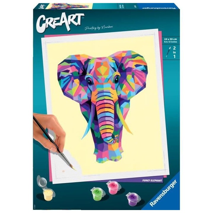 CreArt - grand - Elephant - Ravensburger - Coffret complet - Peinture