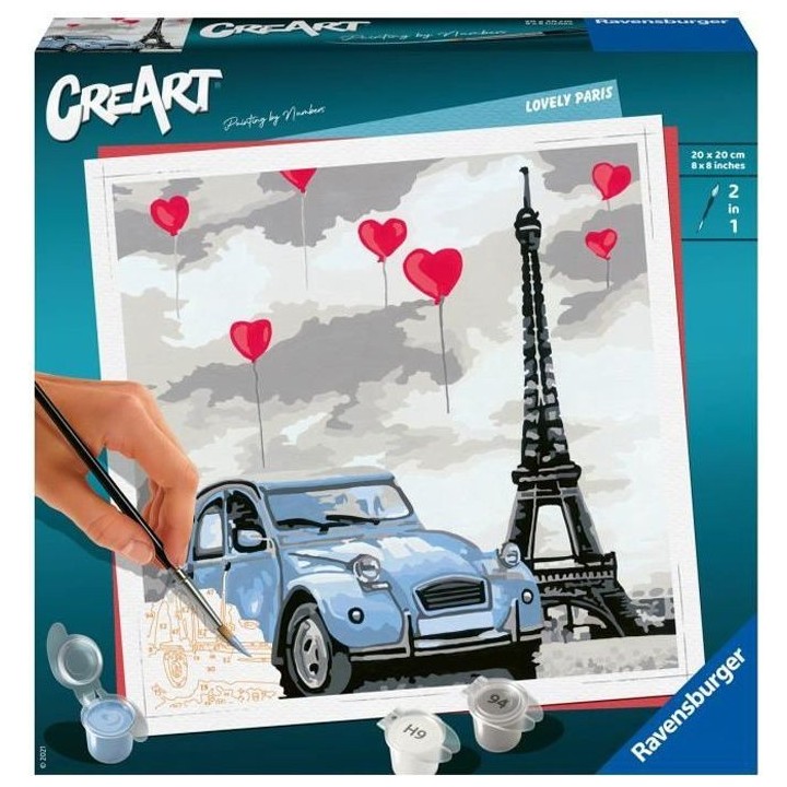 CreArt - carré - Paris - Ravensburger - Coffret complet - Peinture au