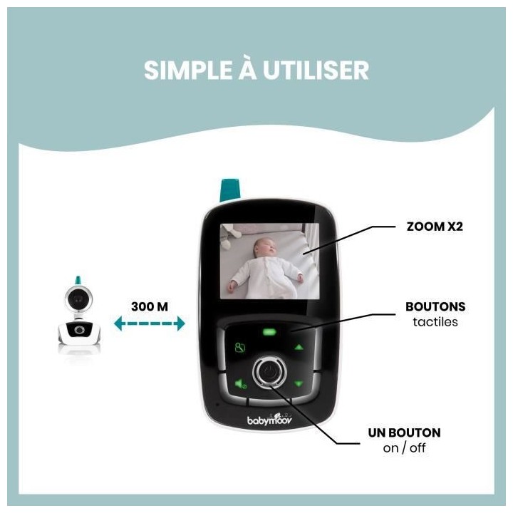 Babymoov Babyphone Video YOO Care - Caméra Orientable a 360° & Ecran