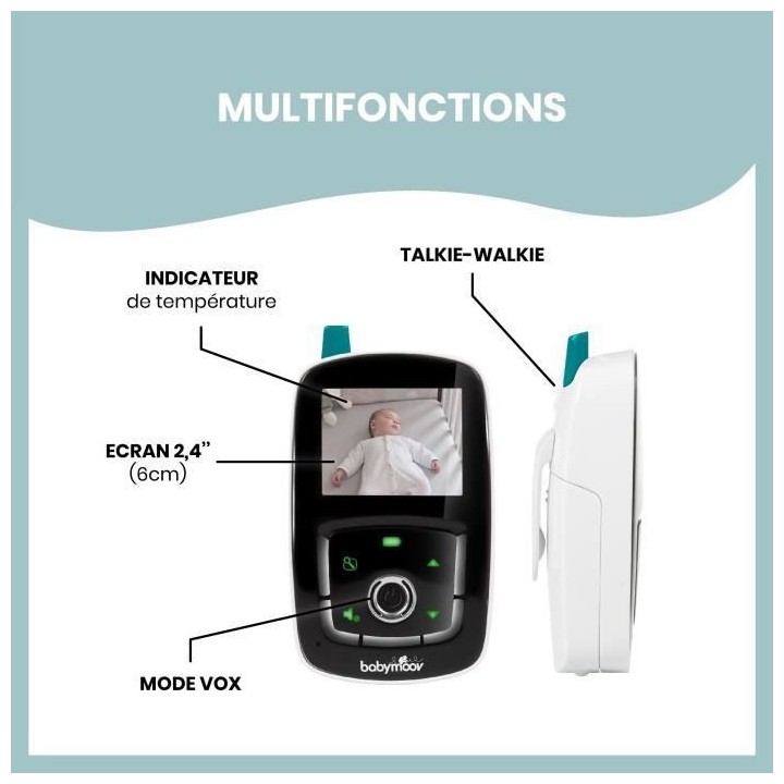 Babymoov Babyphone Video YOO Care - Caméra Orientable a 360° & Ecran