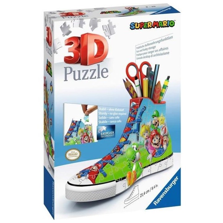 SUPER MARIO Puzzle 3D Sneaker - Ravensburger - Puzzle 3D enfant - sans