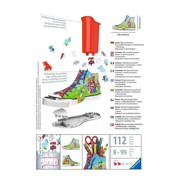SUPER MARIO Puzzle 3D Sneaker - Ravensburger - Puzzle 3D enfant - sans