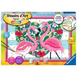Numéro d'art - grand format - Flamingos amoureux - Ravensburger - Kit