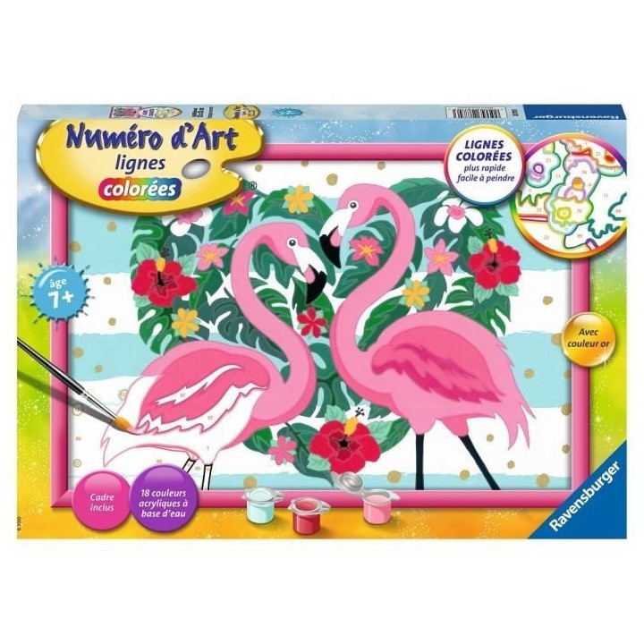 Numéro d'art - grand format - Flamingos amoureux - Ravensburger - Kit